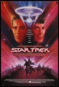 1g866 STAR TREK V advance 1sh '89 The Final Frontier, art of William Shatner & Nimoy by Bob Peak!