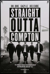 1g884 STRAIGHT OUTTA COMPTON teaser DS 1sh '15 Hawkins, Mitchell, Jackson, Brown J.R. and Hodge!