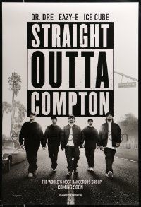 1g883 STRAIGHT OUTTA COMPTON int'l teaser DS 1sh '15 Hawkins, Mitchell, Jackson, Brown and Hodge!