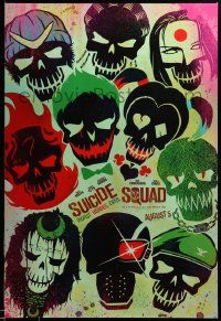 1g892 SUICIDE SQUAD teaser DS 1sh '16 Smith, Leto as the Joker, Robbie, Kinnaman, cool art!