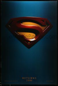 1g901 SUPERMAN RETURNS teaser DS 1sh '06 Bryan Singer, Routh, Bosworth, Spacey, cool logo!