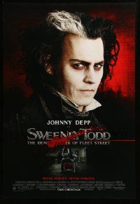1g902 SWEENEY TODD THE DEMON BARBER OF FLEET STREET advance DS 1sh '08 Johnny Depp close-up