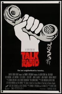 1g905 TALK RADIO 1sh '88 Oliver Stone, Eric Bogosian, cool artwork of telephone & hand!