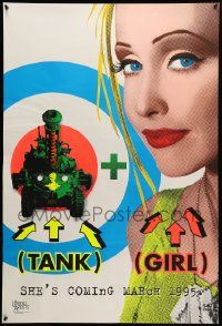 1g908 TANK GIRL teaser 1sh '95 Lori Petty, based on the comic strip, cool blacklight design!