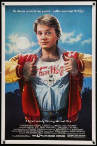 1g912 TEEN WOLF 1sh '85 great artwork of teenage werewolf Michael J. Fox by L. Cowell!
