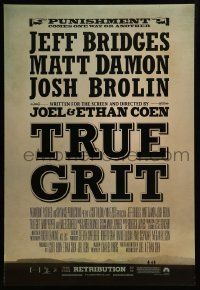 1g945 TRUE GRIT advance DS 1sh '10 Jeff Bridges, Matt Damon, cool wanted poster design!