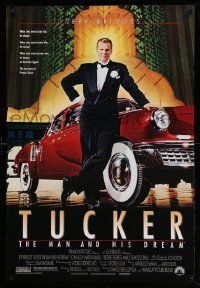 1g949 TUCKER: THE MAN & HIS DREAM 1sh '88 Francis Ford Coppola, c/u of Jeff Bridges in tux w/car!