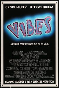1g962 VIBES advance 1sh '88 Cyndi Lauper, Jeff Goldblum, Julian Sands, Peter Falk!