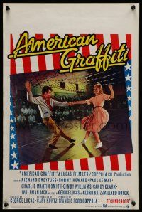 1h001 AMERICAN GRAFFITI Belgian '73 George Lucas classic, different artwork of teens dancing!