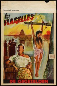 1h138 LES FLAGELLES Belgian '60s completely different artwork of woman about to be whipped!
