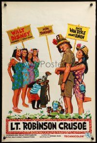 1h153 LT. ROBIN CRUSOE, U.S.N. Belgian '66 Disney, cool art of Dick Van Dyke w/Nancy Kwan!
