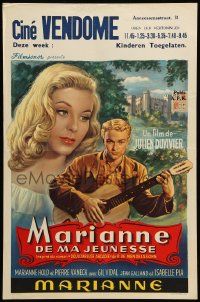 1h161 MARIANNE OF MY YOUTH Belgian '55 Julien Duvivier, completely different art of Marianne Hold!