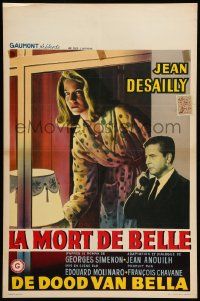 1h198 PASSION OF SLOWFIRE Belgian '61 Edouard Molinaro's La mort de Belle, French sex thriller!