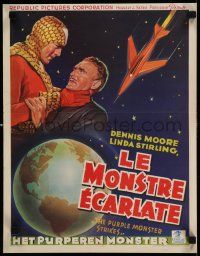 1h203 PURPLE MONSTER STRIKES Belgian '45 Republic sci-fi serial, great different space artwork!