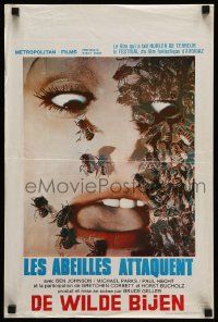 1h222 SAVAGE BEES Belgian '76 terrifying horror image of bees crawling on girl's face!