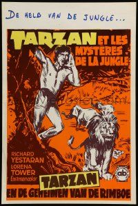 1h251 TARZAN THE & KAWANA TREASURE Belgian '74 different art of Richard Yesteran in the title role