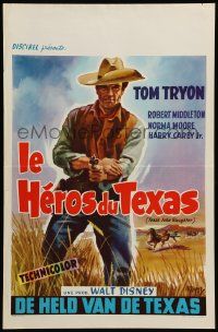 1h253 TEXAS JOHN SLAUGHTER Belgian '59 Coppel artwork of cowboy Tom Tryon!