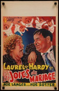 1h270 TWICE TWO Belgian R50s wacky different art of Stan Laurel & Oliver Hardy, Hal Roach!
