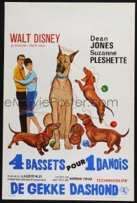 1h271 UGLY DACHSHUND Belgian R70s Walt Disney, great art of Great Dane with wiener dogs!