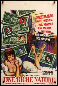 1h283 WHAT A WAY TO GO Belgian '64 Paul Newman, Dean Martin, Ray art of sexy Shirley MacLaine!