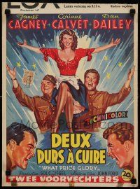 1h284 WHAT PRICE GLORY Belgian '64 James Cagney, Corinne Calvet, John Ford, different art!