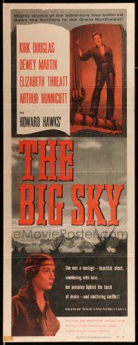 1h662 BIG SKY insert R56 Kirk Douglas in Howard Hawks' mighty adventure of the Great Northwest!