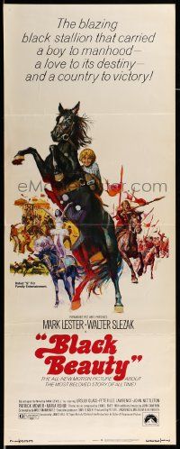 1h668 BLACK BEAUTY insert '71 artwork of Mark Lester riding most classic horse!