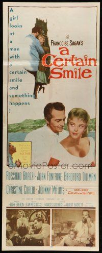 1h684 CERTAIN SMILE insert '58 Joan Fontaine has a love affair with Rossano Brazzi & 19 year-old boy