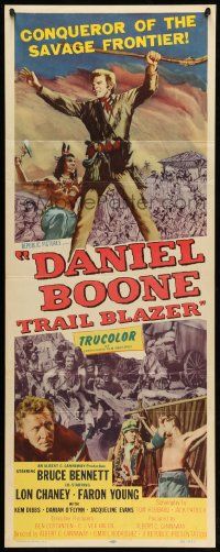 1h690 DANIEL BOONE TRAIL BLAZER insert '56 art of Bruce Bennett, conqueror of the savage frontier!