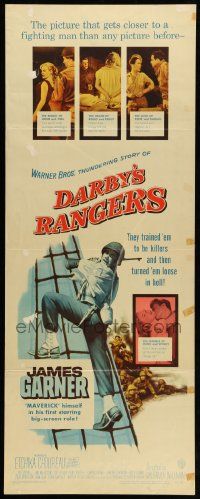 1h692 DARBY'S RANGERS insert '58 James Garner & Jack Warden in World War II, sexy Etchika Choureau