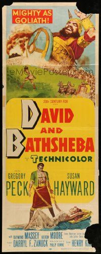 1h693 DAVID & BATHSHEBA insert '51 Biblical Gregory Peck broke God's commandment for Susan Hayward