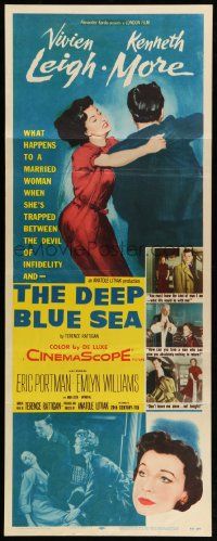 1h702 DEEP BLUE SEA revised insert '55 Kenneth More is unfaithful to Vivien Leigh, Anatole Litvak!