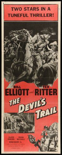 1h716 DEVIL'S TRAIL insert R55 cool artwork of Wild Bill Elliott, Tex Ritter, Eileen O'Hearn!