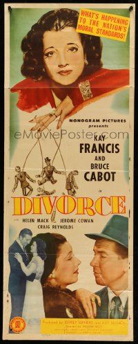 1h720 DIVORCE insert '45 Kay Francis has men on a string, Bruce Cabot!