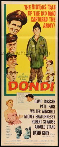 1h722 DONDI insert '61 David Janssen, Walter Winchell, tale of the kid who captured the army!