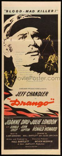 1h729 DRANGO insert '57 art of Jeff Chandler, a man against a town gone mad with lust!