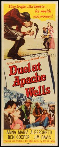 1h735 DUEL AT APACHE WELLS insert '57 they fought like beasts for wealth & Anna Maria Alberghetti!