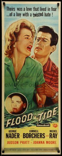 1h741 FLOOD TIDE insert '58 their love lived in fear of a boy with a twisted hate!