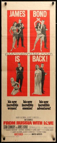 1h747 FROM RUSSIA WITH LOVE insert '64 four great images of Sean Connery as James Bond, rare!
