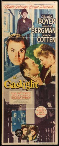 1h749 GASLIGHT insert '44 image montage of Ingrid Bergman, Joseph Cotten & Charles Boyer, rare!