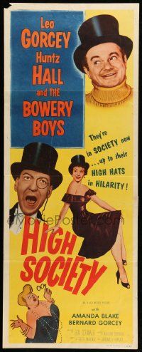 1h758 HIGH SOCIETY insert '55 William Beaudine, Leo Gorcey, Huntz Hall & The Bowery Boys!