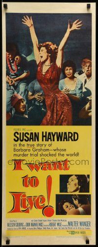 1h773 I WANT TO LIVE insert '58 Susan Hayward as Barbara Graham, a party girl convicted of murder!