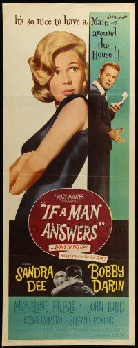 1h774 IF A MAN ANSWERS insert '62 great close up art of sexy Sandra Dee & Bobby Darin!
