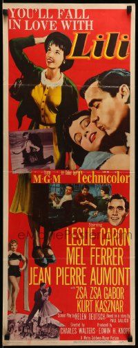 1h804 LILI insert '52 you'll fall in love with sexy young Leslie Caron, great art!