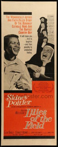 1h805 LILIES OF THE FIELD insert '63 Sidney Poitier helps Lilia Skala & nuns build a chapel!