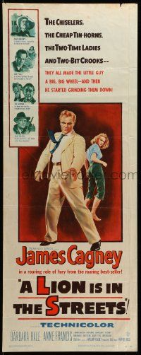 1h807 LION IS IN THE STREETS insert '53 James Cagney, two-time ladies & two-bit crooks!