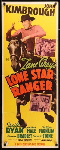 1h809 LONE STAR RANGER insert '41 from Zane Grey novel, cowboy John Kimbrough, pretty Sheila Ryan