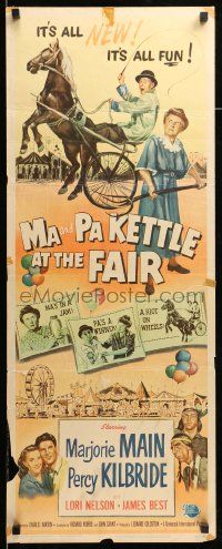 1h812 MA & PA KETTLE AT THE FAIR insert '52 Marjorie Main & Percy Kilbride harness racing!