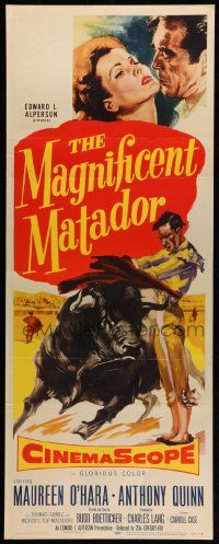 1h815 MAGNIFICENT MATADOR insert '55 Boetticher, Anthony Quinn, Maureen O'Hara, bullfighting!