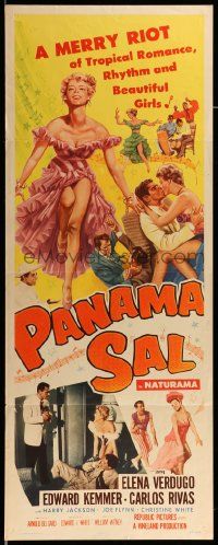 1h850 PANAMA SAL insert '57 great colorful art of super sexy dancer Elena Verdugo & cast!